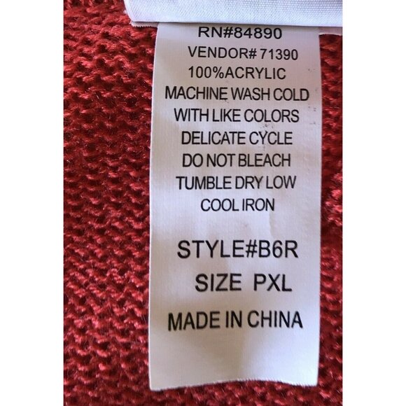 Adrian Delafield Women’s Orange Sweater Size PXL Embroidered Pearl Accents - Picture 7 of 7